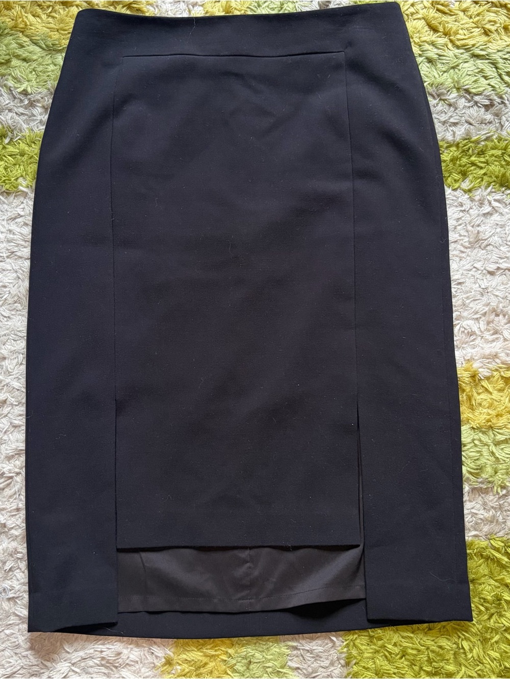 Halogen Black Pencil Skirt with Front Panel